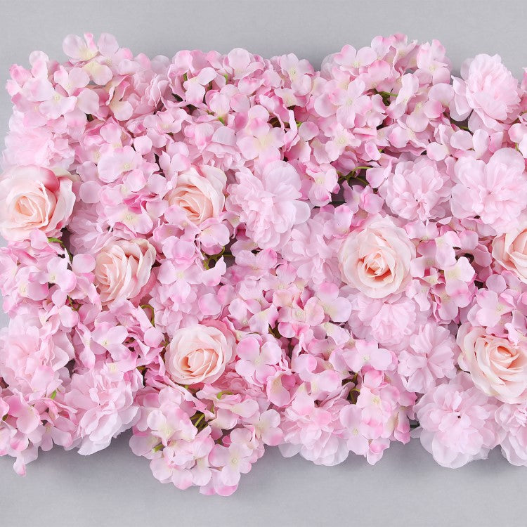 Realistic Artificial Flower Wall with Faux Roses & Hydrangeas - Perfect for Wedding Decorations, Window Displays, and Photoshoot Backdrops