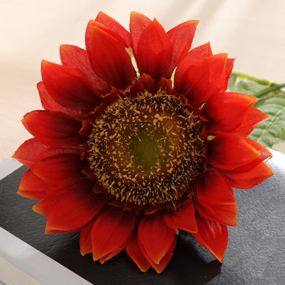 Single-Head 5-Inch Silk Sunflower - Realistic Faux Flower for Wedding and Home Decor - Perfect for Celebrations and Floral Arrangements