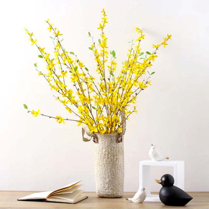 Realistic Artificial Spring Flowers - Single Stem Decorative Faux Silk Flowers for Home and Living Room Centerpiece - Perfect for Table Decor and Lasting Beauty