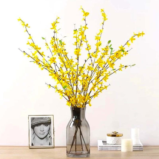 Realistic Artificial Spring Flowers - Single Stem Decorative Faux Silk Flowers for Home and Living Room Centerpiece - Perfect for Table Decor and Lasting Beauty