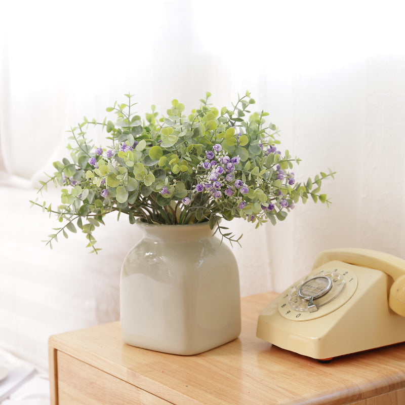 Stunning Eucalyptus Leaf & Gypsophila Bouquet - Realistic Artificial Greenery for Home Decor