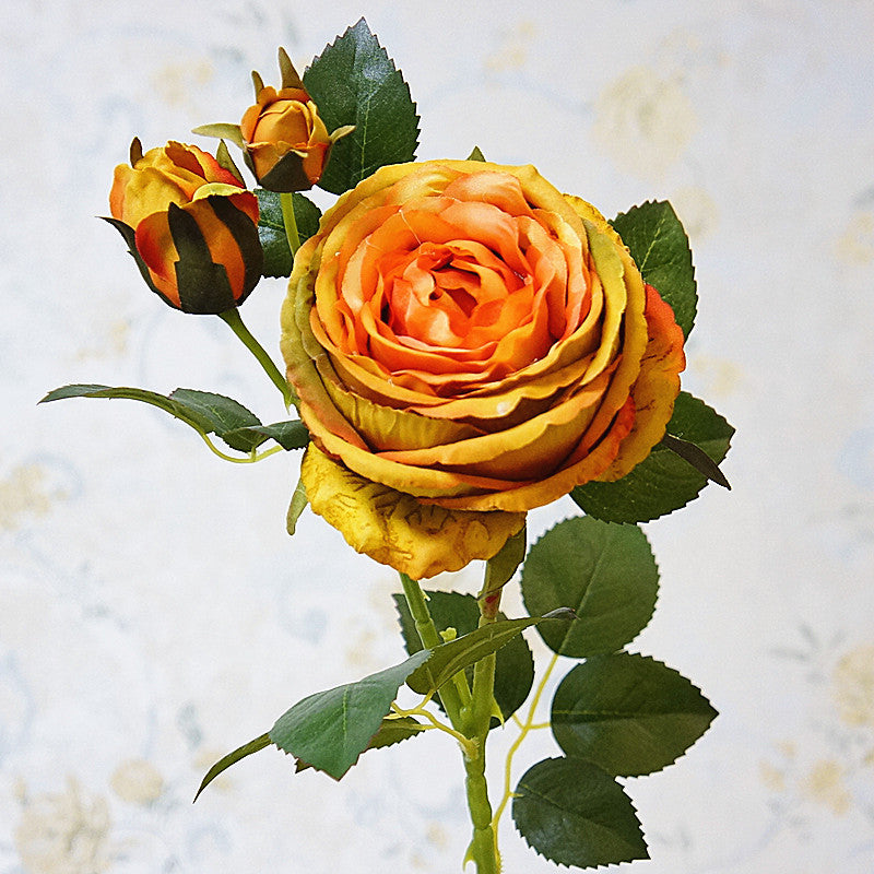 Realistic Triple Head Louis Rose - Stunning Artificial Flower Arrangement for Valentine's Day, Weddings, and Home Decor