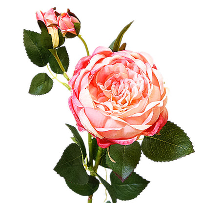 Stunning 3-Head Faux English Austin Rose Bouquet: Perfect for Valentine’s Day, Weddings, and Elegant Home Décor