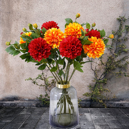 Realistic Dalia Ball Chrysanthemum - Stunning Decorative Faux Flowers for Home Décor, Event Styling, and Wedding Photography