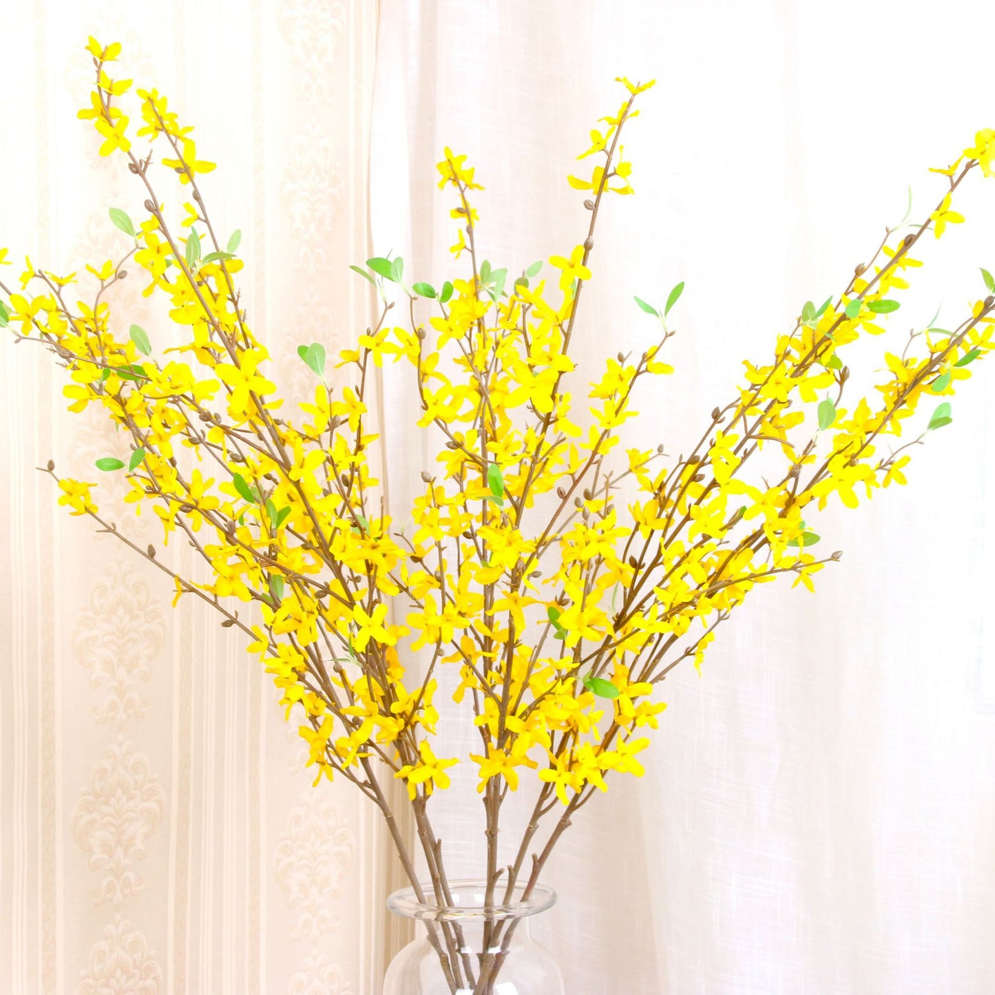 Realistic Artificial Spring Flowers - Single Stem Decorative Faux Silk Flowers for Home and Living Room Centerpiece - Perfect for Table Decor and Lasting Beauty