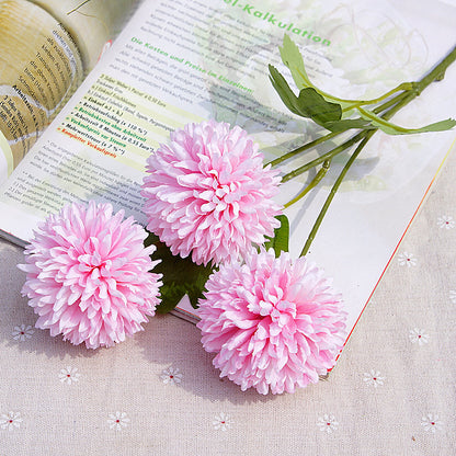 Single Stem 3-Head Dandelion Puff Ball – Realistic Artificial Flower Home Decor & Wedding Decoration Accent