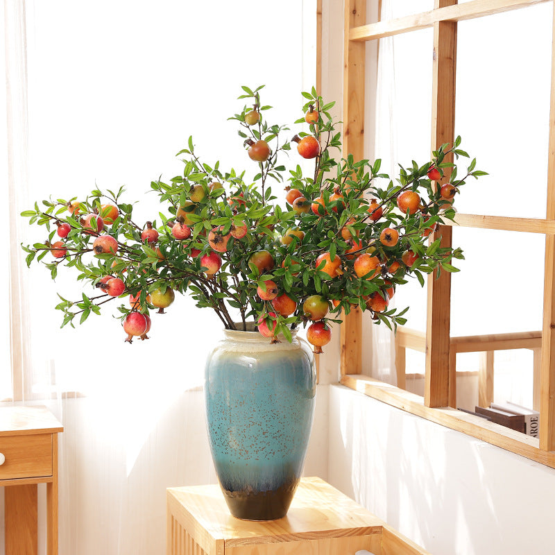 Realistic Faux Pomegranate Decorative Flowers for Home - Perfect New Year Floral Arrangements and Stylish Soft Furnishing Accents