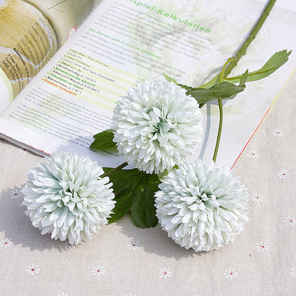 Single Stem 3-Head Dandelion Puff Ball – Realistic Artificial Flower Home Decor & Wedding Decoration Accent