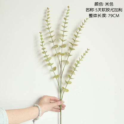 Elegant INS Eucalyptus Single Stem Artificial Flower for Home Décor - Perfect for Weddings, Bouquets, and Wall Plant Decorations