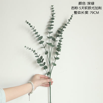 Elegant INS Eucalyptus Single Stem Artificial Flower for Home Décor - Perfect for Weddings, Bouquets, and Wall Plant Decorations