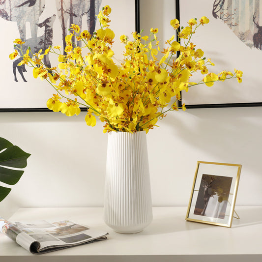 Realistic Yellow Dancing Orchid Artificial Flowers – Stunning Silk Home Décor for Living Room & Dining Table Centerpieces