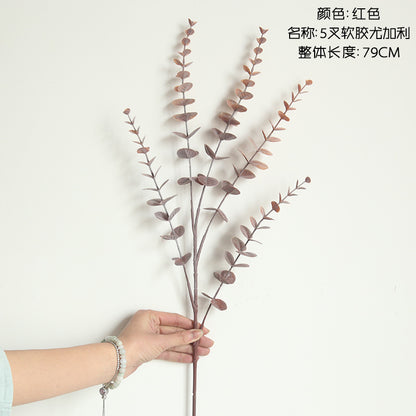 Elegant INS Eucalyptus Single Stem Artificial Flower for Home Décor - Perfect for Weddings, Bouquets, and Wall Plant Decorations