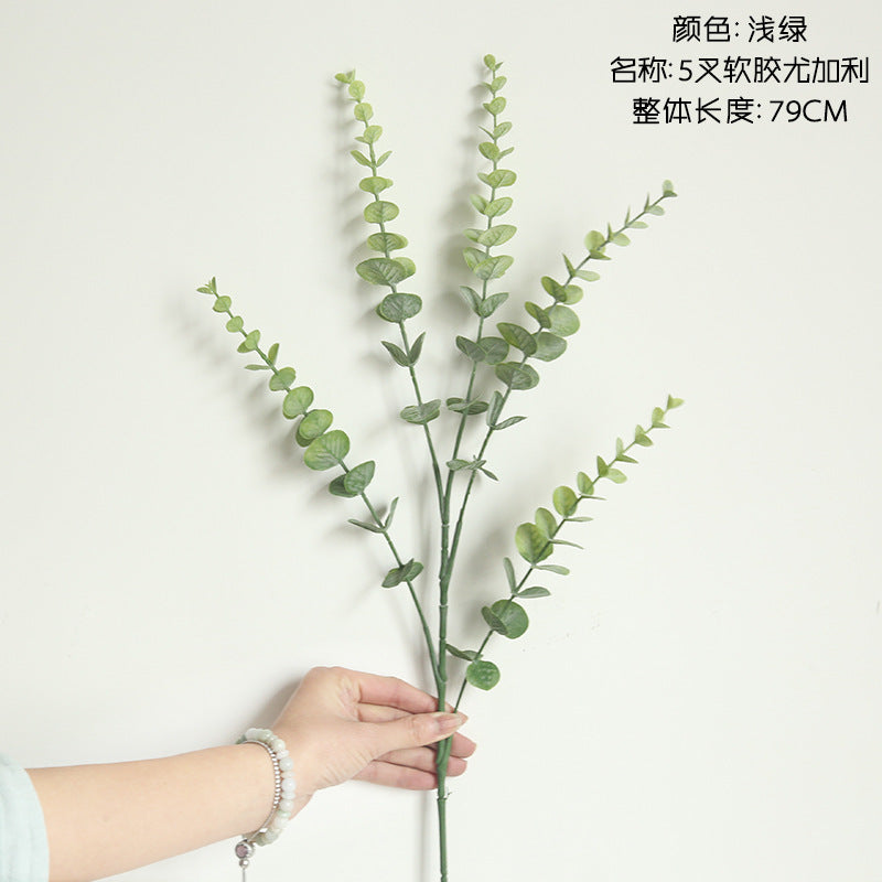 Elegant INS Eucalyptus Single Stem Artificial Flower for Home Décor - Perfect for Weddings, Bouquets, and Wall Plant Decorations