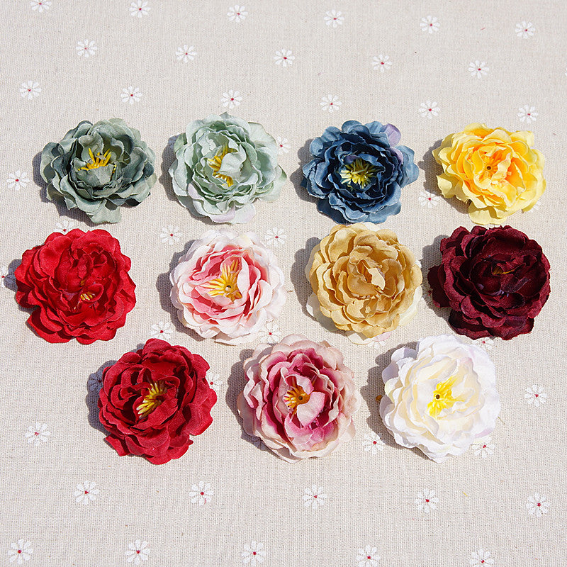 5cm Happy Rose Flower Heads - Vibrant Artificial Floral Decorations for Hats, Clothing, and Home Decor