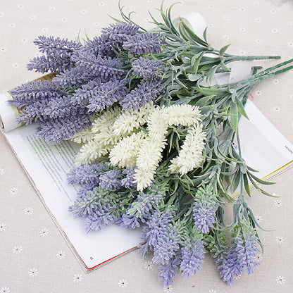 Realistic Lavender Artificial Flowers - 10 Head Faux Lavender for Home Décor, Photography, and Wedding Decor