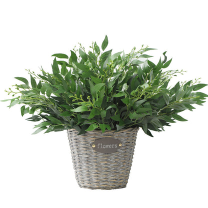 Realistic Artificial Flowers and Plants for Home Decor – Decorative Willow Leaf Bunch, Faux Greenery Potted Plants for a Lush, Maintenance-Free Atmosphere