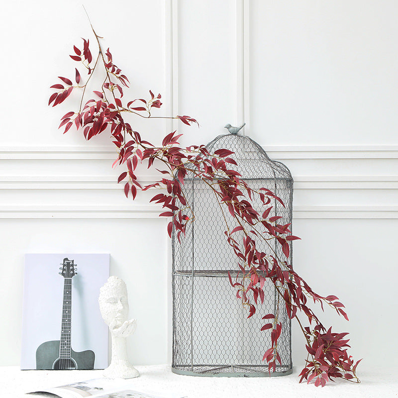 Stunning Wedding Decor: Realistic Willow Leaf Vines for Home Decoration - Perfect for Elegant Events and Everyday Aesthetics