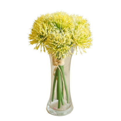 Vibrant Artificial Green Onion and Dandelion Faux Flowers - Perfect for Floral Arrangements, Home Decor, Photography Props, and Indoor Plant Displays