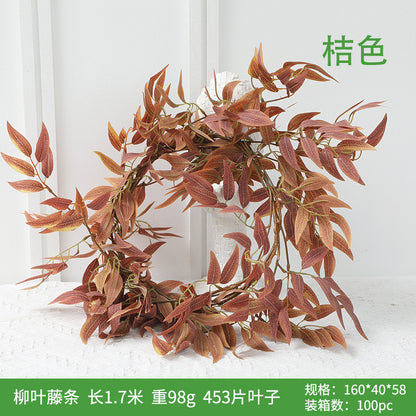 Stunning Wedding Decor: Realistic Willow Leaf Vines for Home Decoration - Perfect for Elegant Events and Everyday Aesthetics