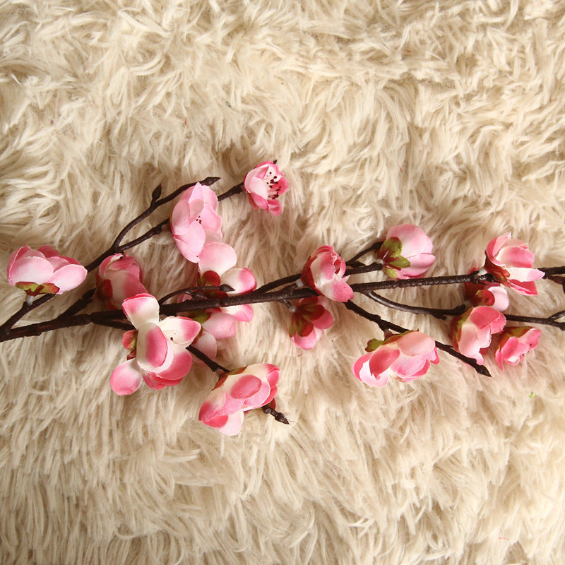 Realistic Fake Plum Blossom Decorative Plant - Perfect for Weddings & Home Decor - Trendy INS-Style Floral Wall Art with Elegant Rose Accents MW36891