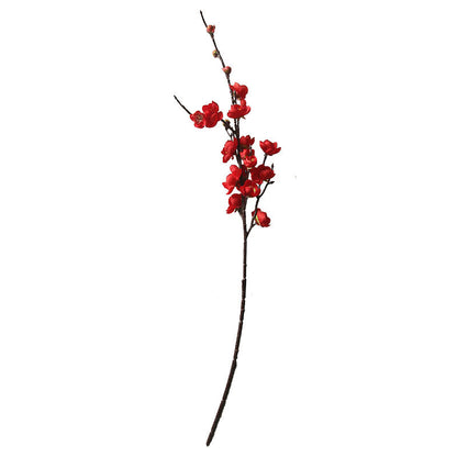 Realistic Fake Plum Blossom Decorative Plant - Perfect for Weddings & Home Decor - Trendy INS-Style Floral Wall Art with Elegant Rose Accents MW36891