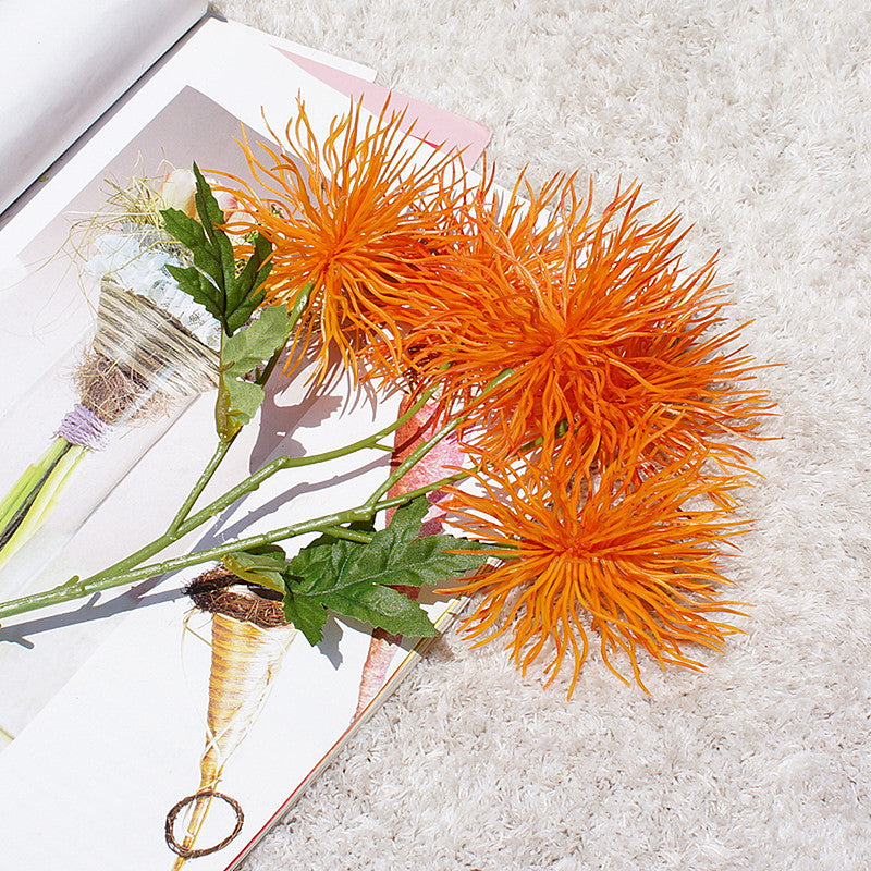 Stunning 5-Piece Faux Sea Urchin Spike Bouquet for Home Decor - Perfect for Weddings and Stunning Plant Wall Decorations