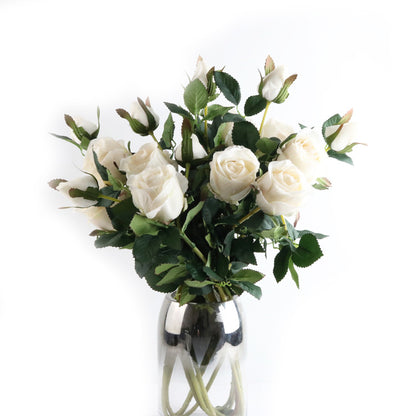 Elegant European Style Faux Bulgarian Rose for Home Décor and Wedding Celebrations - Beautifully Crafted Silk Rose Arrangement with Oil Painting Inspiration