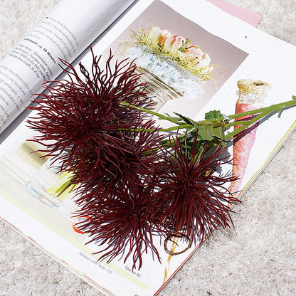 Stunning 5-Piece Faux Sea Urchin Spike Bouquet for Home Decor - Perfect for Weddings and Stunning Plant Wall Decorations