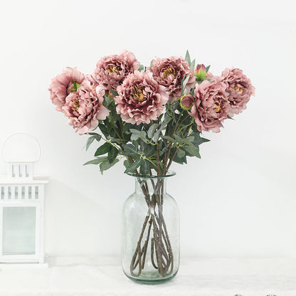 Life-Like Peach Blossom and Peony Artificial Flowers for Stunning Wedding Photography and Home Decor - Elegant Western Roses Included