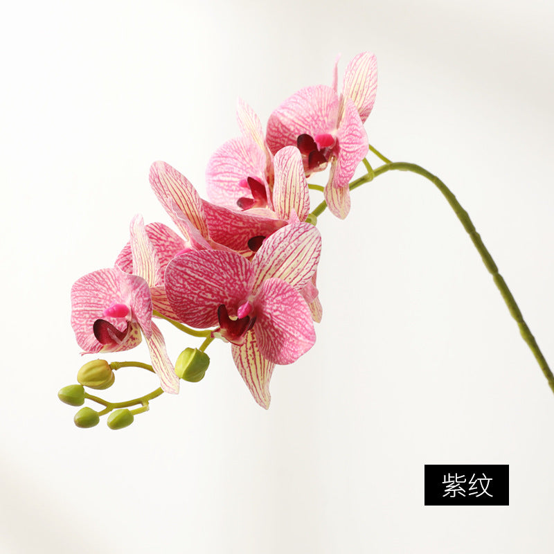 Lifelike Single-Stem 3D Printed Orchid with Realistic Texture - Perfect for Weddings, Home Decor, and Floral Arrangements, 7 Bloom Design