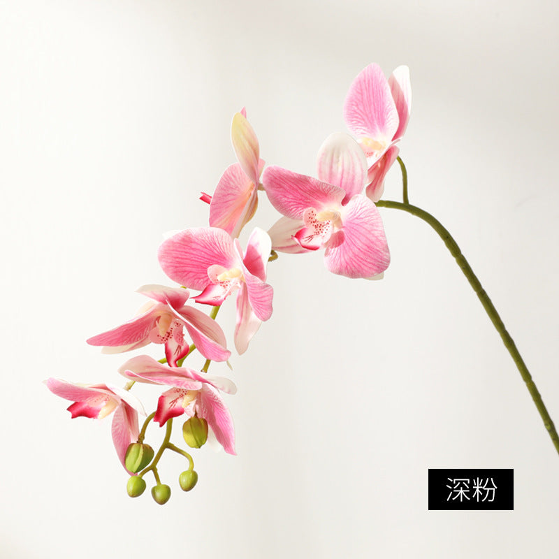 Lifelike Single-Stem 3D Printed Orchid with Realistic Texture - Perfect for Weddings, Home Decor, and Floral Arrangements, 7 Bloom Design