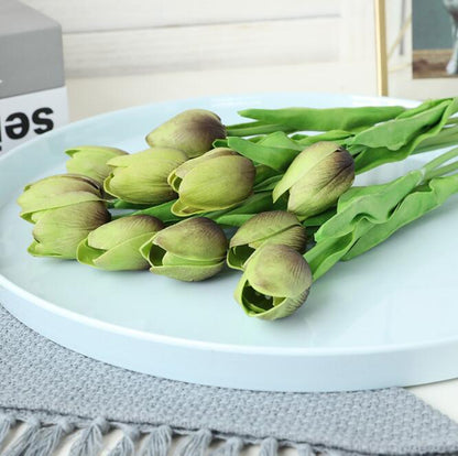 Realistic Mini Artificial Tulips in PU Material – Perfectly Crafted Faux Flowers for Home Décor and Elegant Table Centerpieces