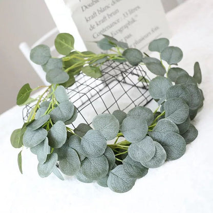 Realistic Willow Vine for Woodland-Themed Baby Birthday Decorations, Wedding Celebrations, and Home Décor - Featuring Eucalyptus and Gum Leaves