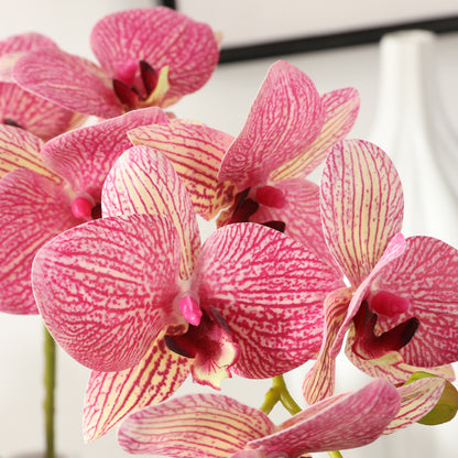 Lifelike Single-Stem 3D Printed Orchid with Realistic Texture - Perfect for Weddings, Home Decor, and Floral Arrangements, 7 Bloom Design