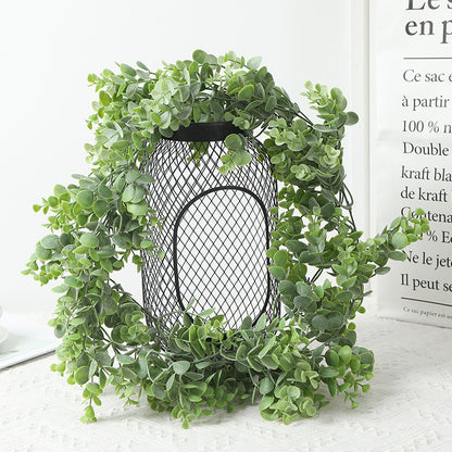 Realistic Rattan Vine with Floral Plastic Eucalyptus Leaves and Money Plant Vines for Exquisite Wedding and Home Decor