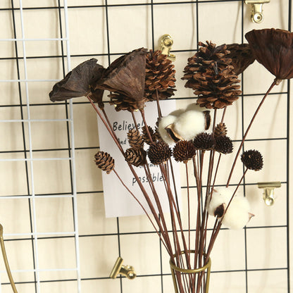 Stunning Dried Flower Bouquet with Natural Pine Cones, Cotton Bolls, and Lotus Pods - Beautiful Realistic Fake Flowers for Home Decor and Wedding Bouquets, Perfect for Wall Decorations