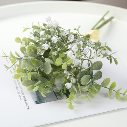 Stunning Eucalyptus Leaf & Gypsophila Bouquet - Realistic Artificial Greenery for Home Decor