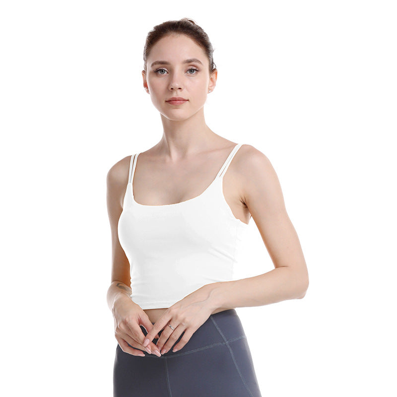 Chic Spring Summer Fitness Sports Bra Tank Top for Women Cropped Yoga Shirt with Back Design and Breathable Fabric for Comfort