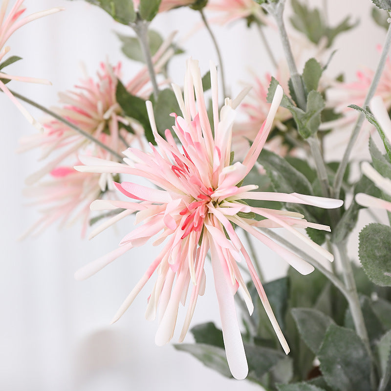 Charming Simulated Crab Claw Chrysanthemum - Perfect Faux Flower for Weddings, Home Decor, and Living Room Accents