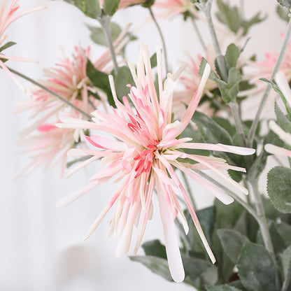 Charming Simulated Crab Claw Chrysanthemum - Perfect Faux Flower for Weddings, Home Decor, and Living Room Accents