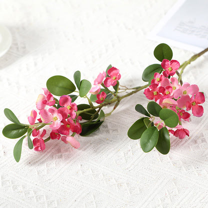 Realistic Touch 2-Branch Artificial Apple Blossom Flowers - Perfect for Hotel Home Décor, Wedding Celebrations, and Elegant Silk Floral Arrangements