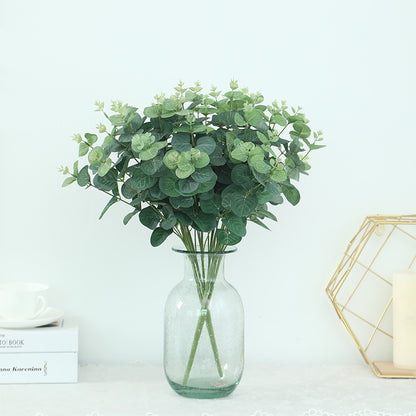 Realistic 5-Branch Faux Money Eucalyptus Plant for Stylish Home Decor - Lifelike Greenery and Vibrant Flowers, Perfect for Any Space