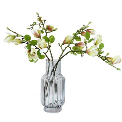 Elegant Realistic Touch Faux Magnolia Single Stem Decorative Flower Arrangement - Perfect for Hotel Decor, Wedding Centerpieces, and Event Styling