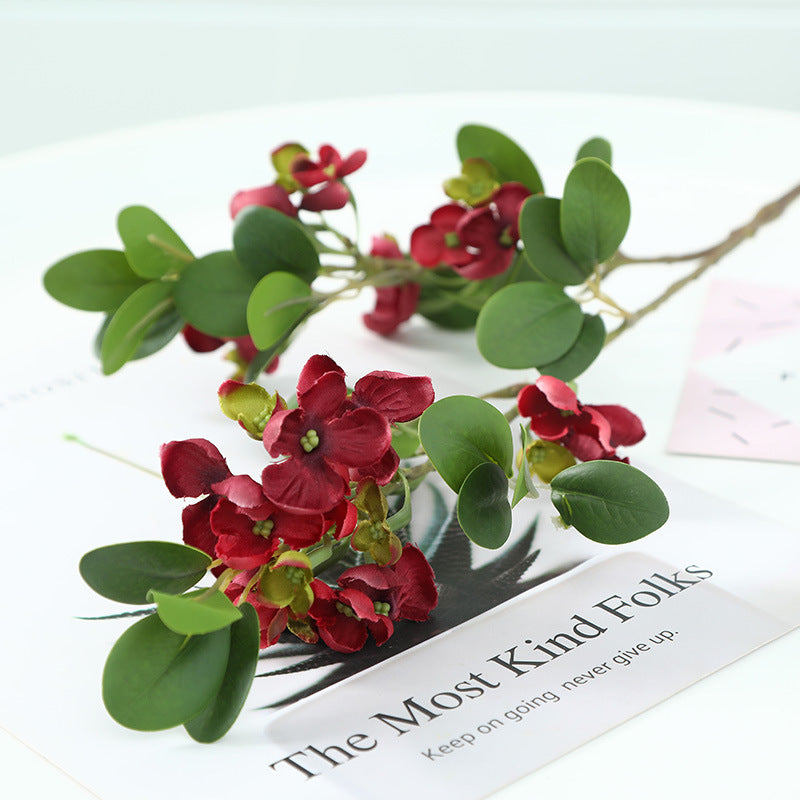 Realistic Touch 2-Branch Artificial Apple Blossom Flowers - Perfect for Hotel Home Décor, Wedding Celebrations, and Elegant Silk Floral Arrangements