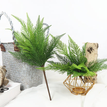 High-Quality Soft Touch Faux Pine Needle Christmas Decoration - Realistic Green Plant Leaves for Weddings and Festive Events