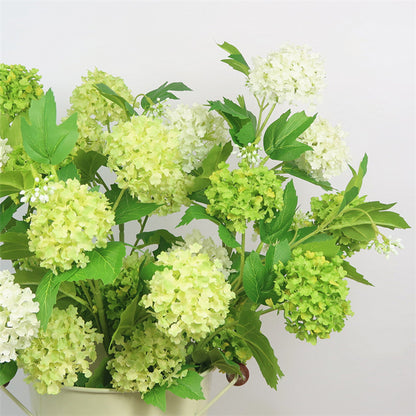 Stunning White and Green Snowball Flower Arrangement - Elegant European and American Style Faux Floral Décor for Living Room and Showcase Spaces - High-Quality, Realistic Home Decoration