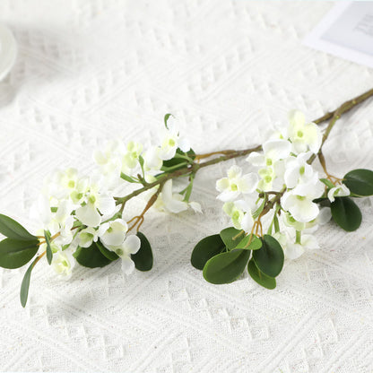 Realistic Touch 2-Branch Artificial Apple Blossom Flowers - Perfect for Hotel Home Décor, Wedding Celebrations, and Elegant Silk Floral Arrangements