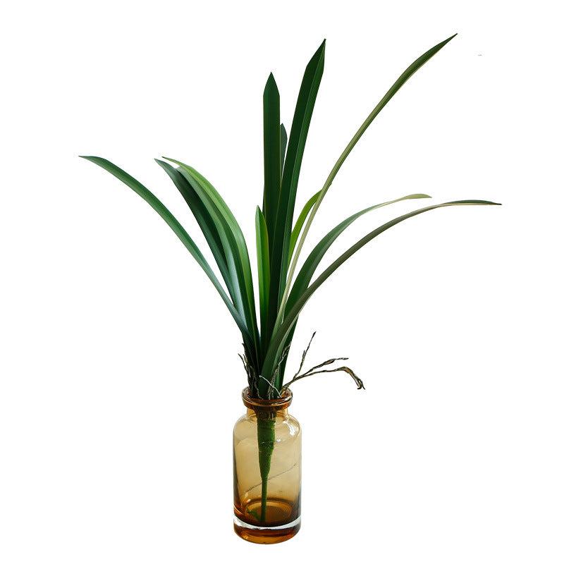 Lifelike Orchid Leaves Artificial Green Plant Home Decor Accent - Perfect for Indoor and Outdoor Settings!