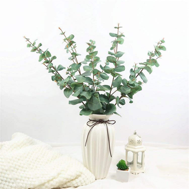 Realistic Single Stem Eucalyptus Leaf Home Décor - Perfect for Weddings, Floral Arrangements, and Elegant Decor Accents