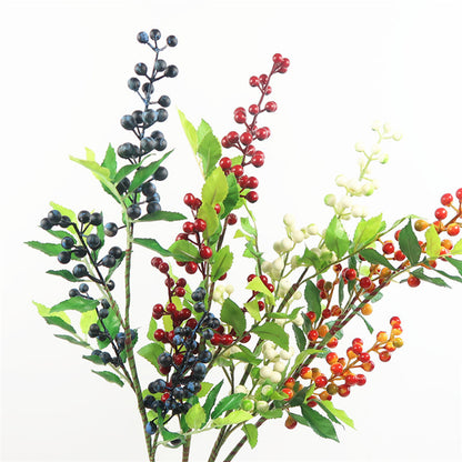 Realistic Artificial Romantic Fruit: Eye-Catching Christmas Decoration, Blueberry and Red Fruit Branch for Stylish Living Room Decor and Wedding Floral Arrangements